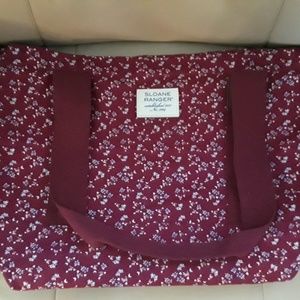 Preppy Sloane ranger college canvas tote.